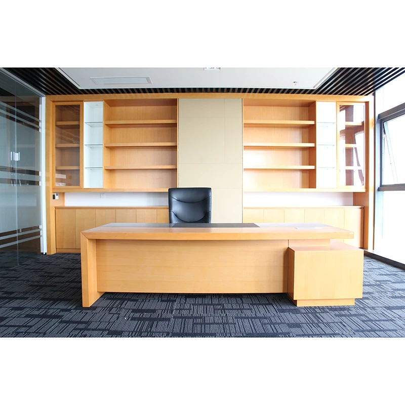 Роскошная Современная коммерческая мебель твердый деревянный стол для менеджера L-образный боковой шкаф директорский офисный