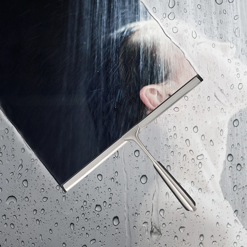 Bathroom Mirror Shower Squeegee With  Sticky Metal Hook