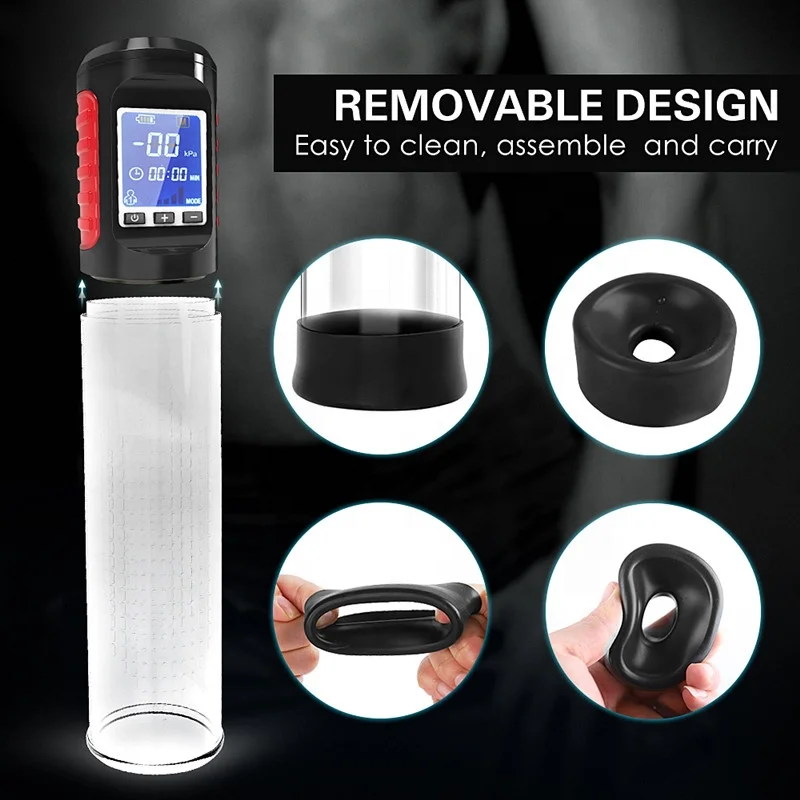 LED Screen Display Vacuum Electric Penis Vacuum Pumps Sex Toys to Enlargement Penis Pump for Men