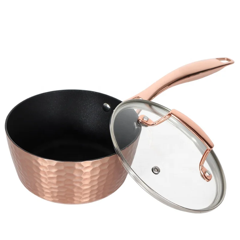 Forged Aluminum Nonstick Hammer Design Pots and Pans Copper Painting Cookingware Cookware Set