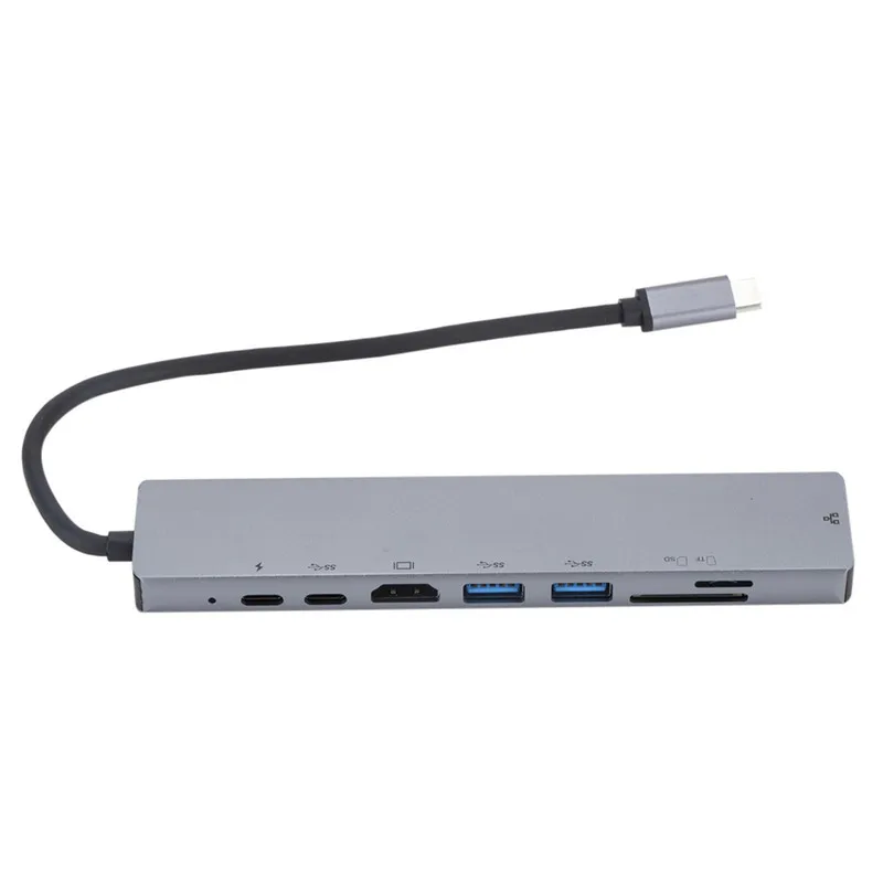 Тип C концентратор 8 в 1 совместимость с Usb 7 портов многофункциональный Ethernet для Macbook Pro