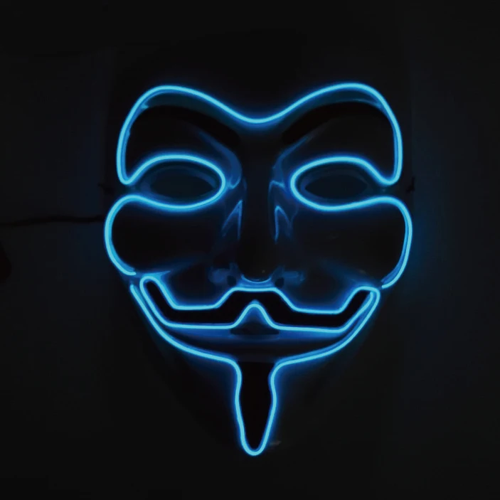 Vendetta Facial Hacker Halloween mask unique custom led scary halloween mask