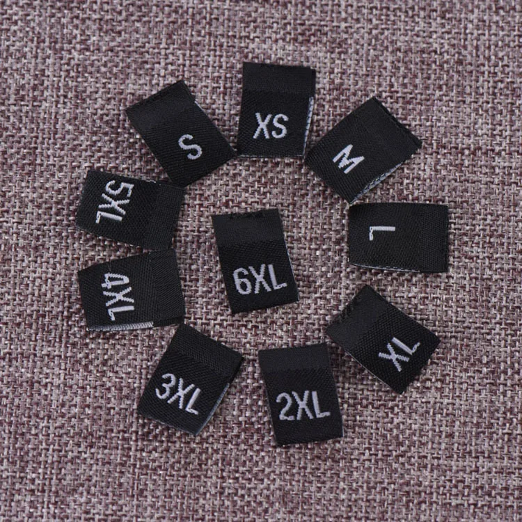 cheap standard stock size centerfold woven labels