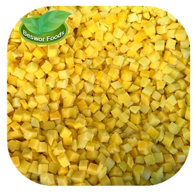 High-quality new crop selling iqf frozen mango diced mango frozen cubes dices 1/2 in half cut slice halves