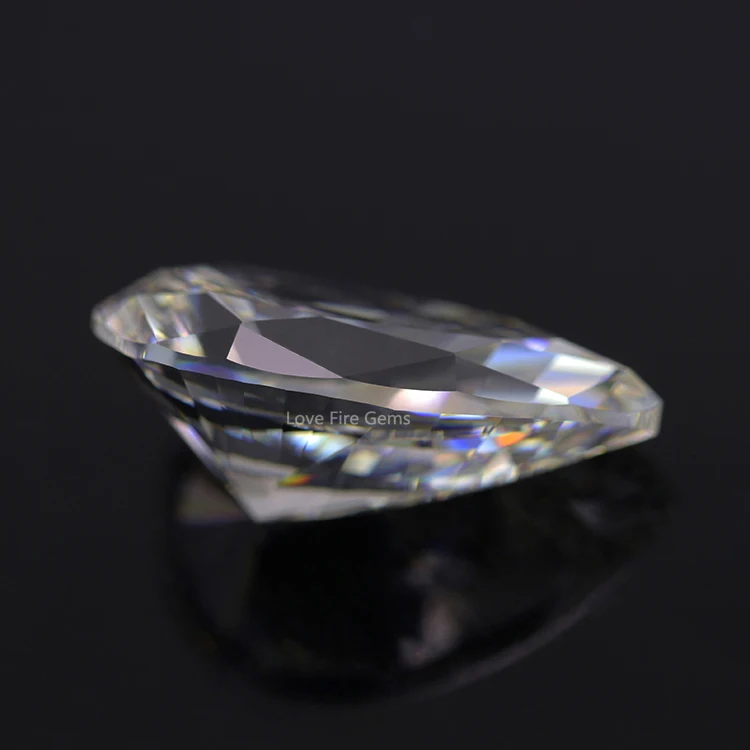 full sizes synthetic gemstone very light yellow warm white g cubic zirconia pear cut loose 5a cz stones