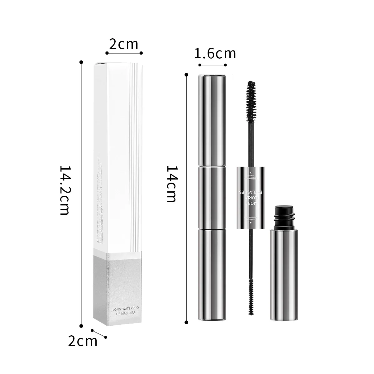 New Arrival Double Headed Double Effect Mascara Thick And Long 2 In 1 Waterproof Mascara Not Blooming Makeup Eye Mascara