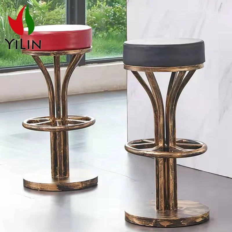 Professional Manufacturer Metal Antique Copper Stools Modern Bar Chairs For Home Bars