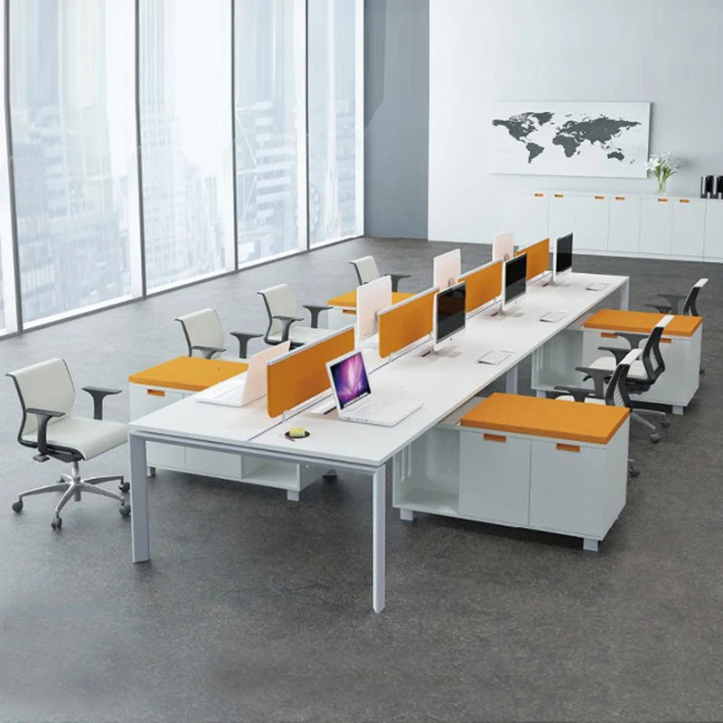Современная дизайнерская рабочая станция Белая компьютерная панель модульная 8 человек офисный стол для 2 4 6