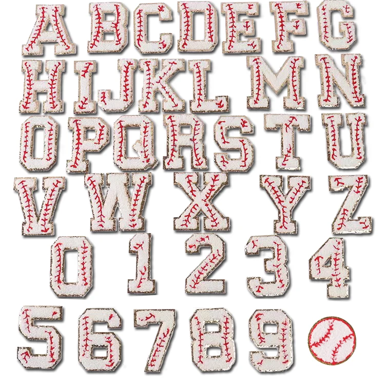 Оптовая продажа блестящие бейсбольные нашивки с цифрами и буквами высота 7 см