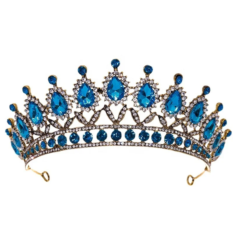 Wholesale of European and American Wedding Accessories Crown Crystal Hair Bands Hot Selling Wedding Bride Baroque Tiaras Crown