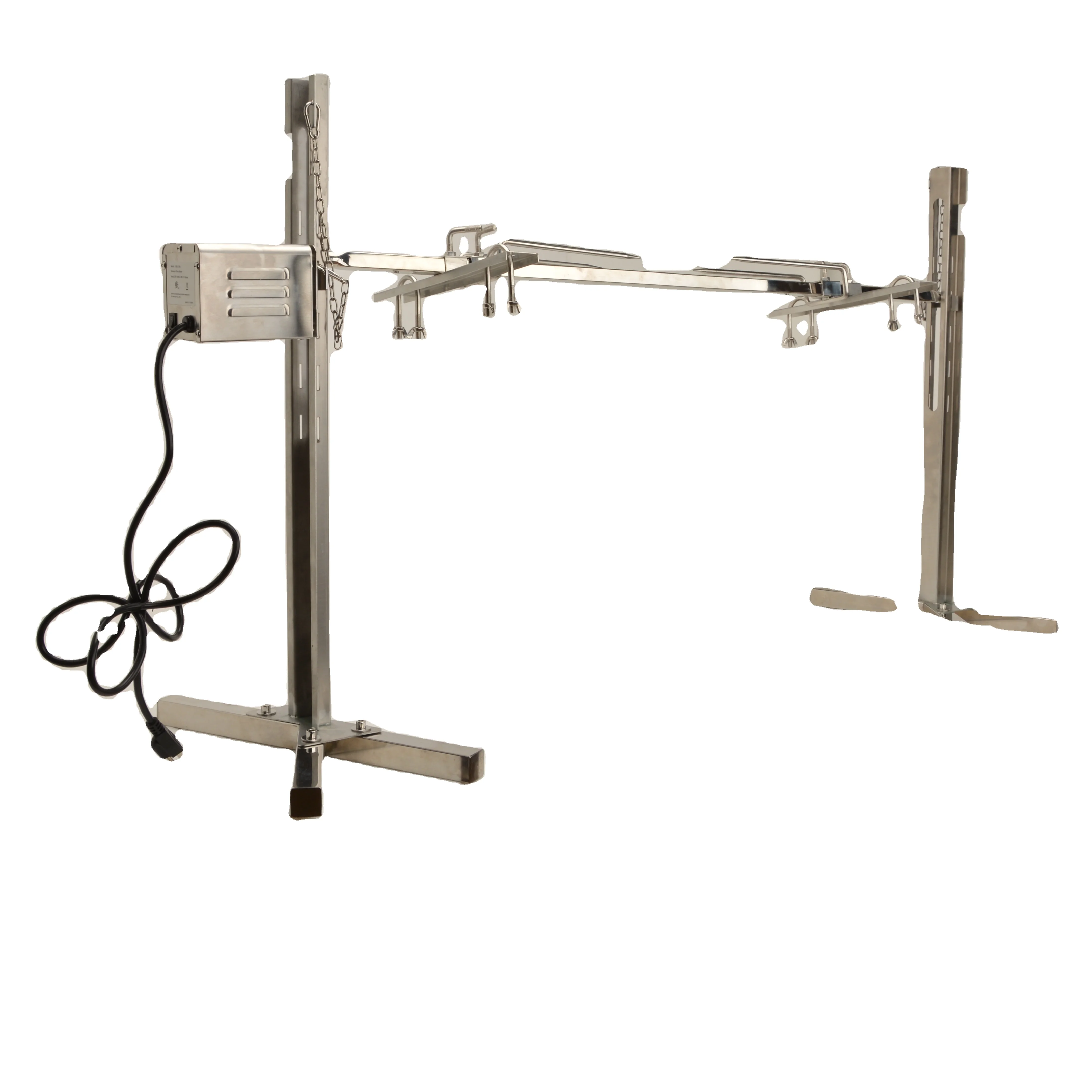 Outdoor Electric BBQ Rotisserie Kit with Height Adjustable Spit Roaster and 45W Motor for Roasting Goat and Pig