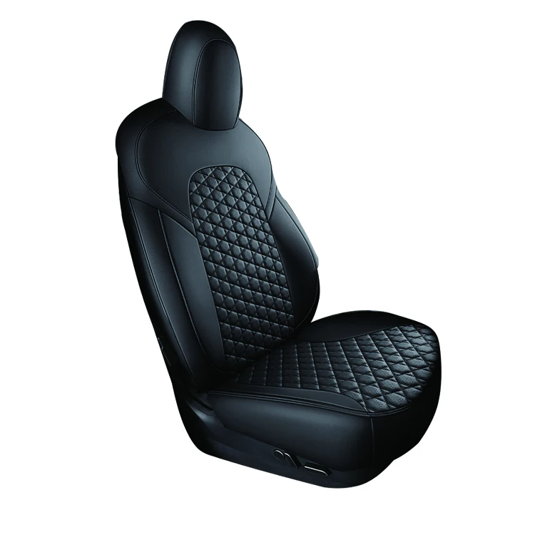 for Black Tesla Model Y Car Seat Cover Luxury Car Protector Anti-Slip Driver Seat Cover with Backrest 1 Piece Black
