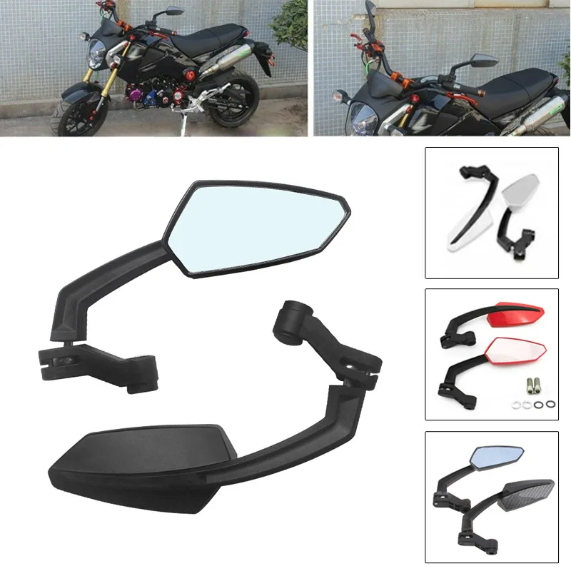 Motorcycle Black Pentagon Side RearView Mirrors For Kawasaki Z1000 750 Versys KLE 650 Zephyr 1100  ZRX1100
