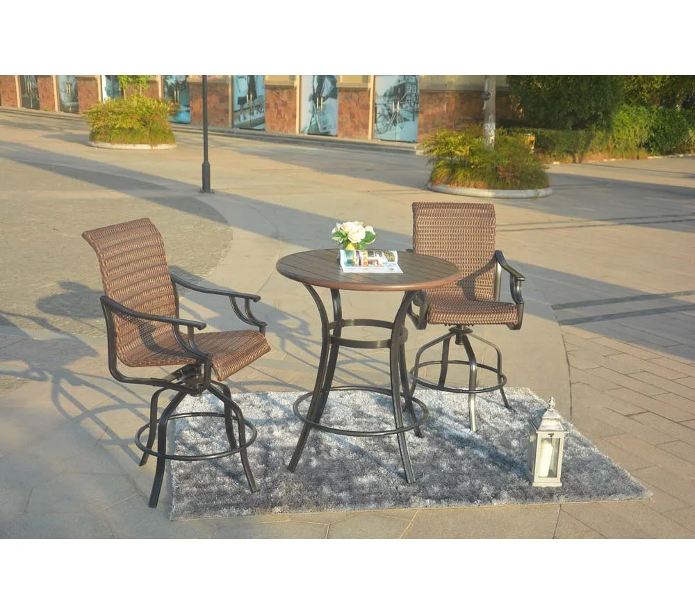 Промоакция набор барный набор чугунная мебель с вращающимися стульями для сада