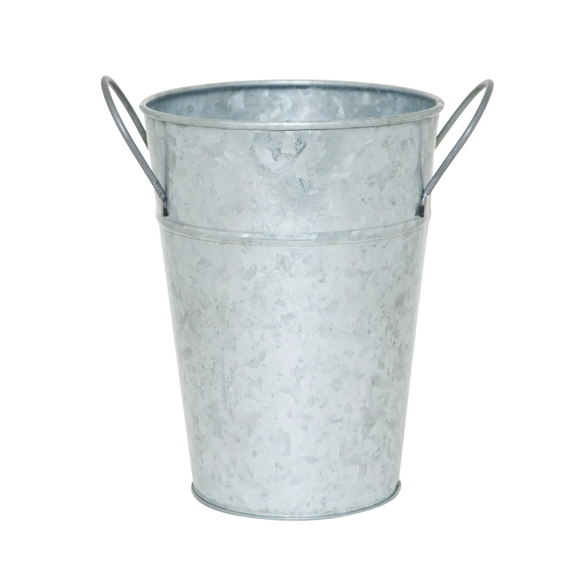 High solid print gray metal bucket planter galvanized flower bucket vase wedding decor