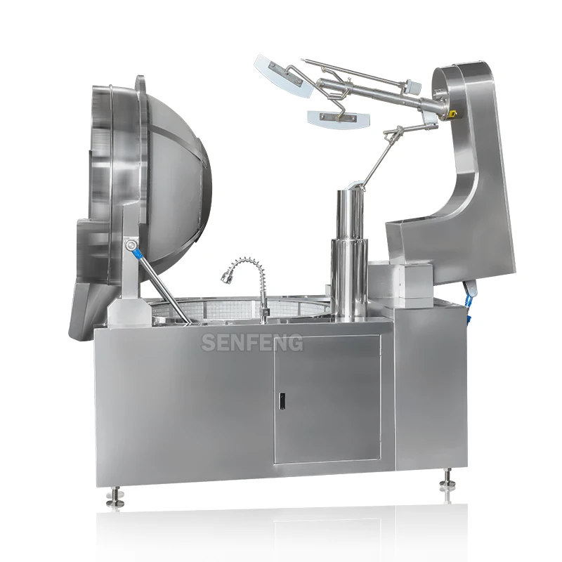 Factory supply industrial automatic gas heating stirring wok for candy cooking fire mixer for sale