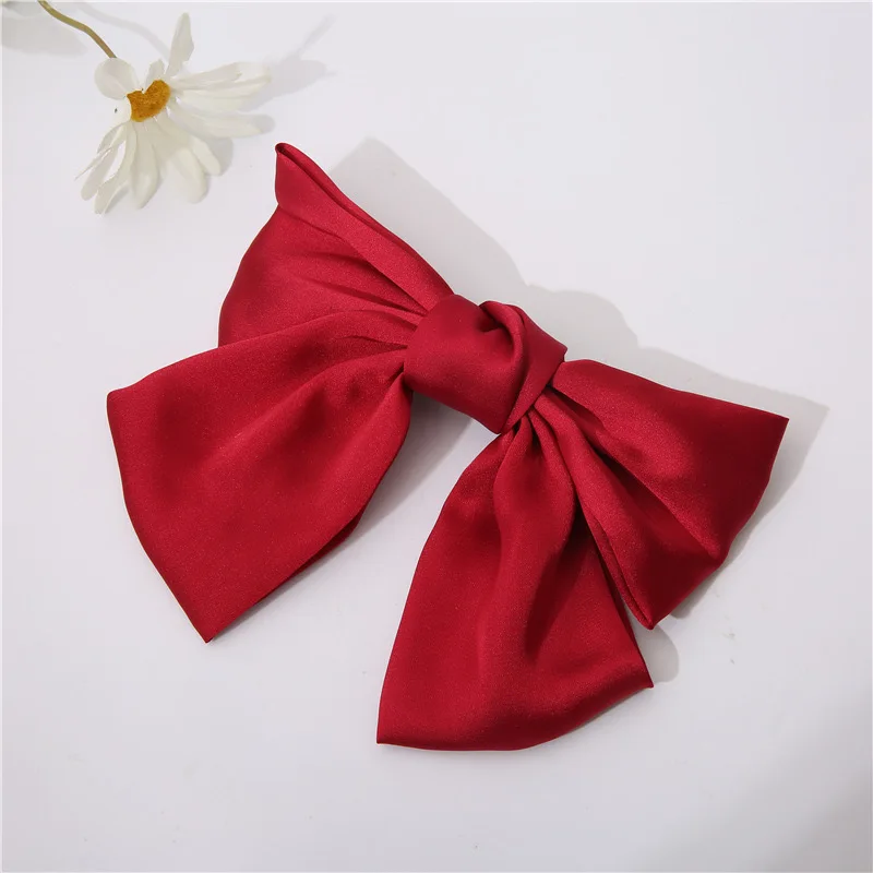 Sweet Polyester Cotton Long Ribbon Bow Hair Clip For Women Girls Elegant Bowknot Hairpins Barrette Hair Accessories Gifts