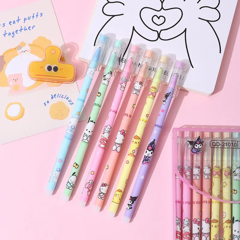Erasable Neutral Pen cartoon Hellokitty Melody Kuromi Cinnamoroll Roller School students Stationery Wholesale Ball Pen