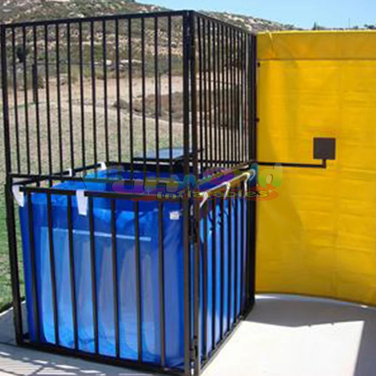 Commercial fun dunktank rides dunking carnival inflatable water splash park party adult dunk tank