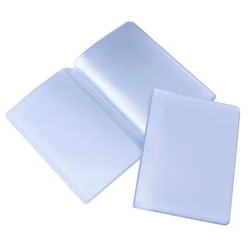Bestom Transparent PVC Plastic Wallet Insert with 10 Page 20 Slots and 10 Page 10 Slots Credit & ID Card Holder Passport Use