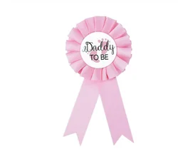 Wholesale Pink Blue Mummy Daddy To Be Gender Reveal Baby Shower Reward Ribbon Badge