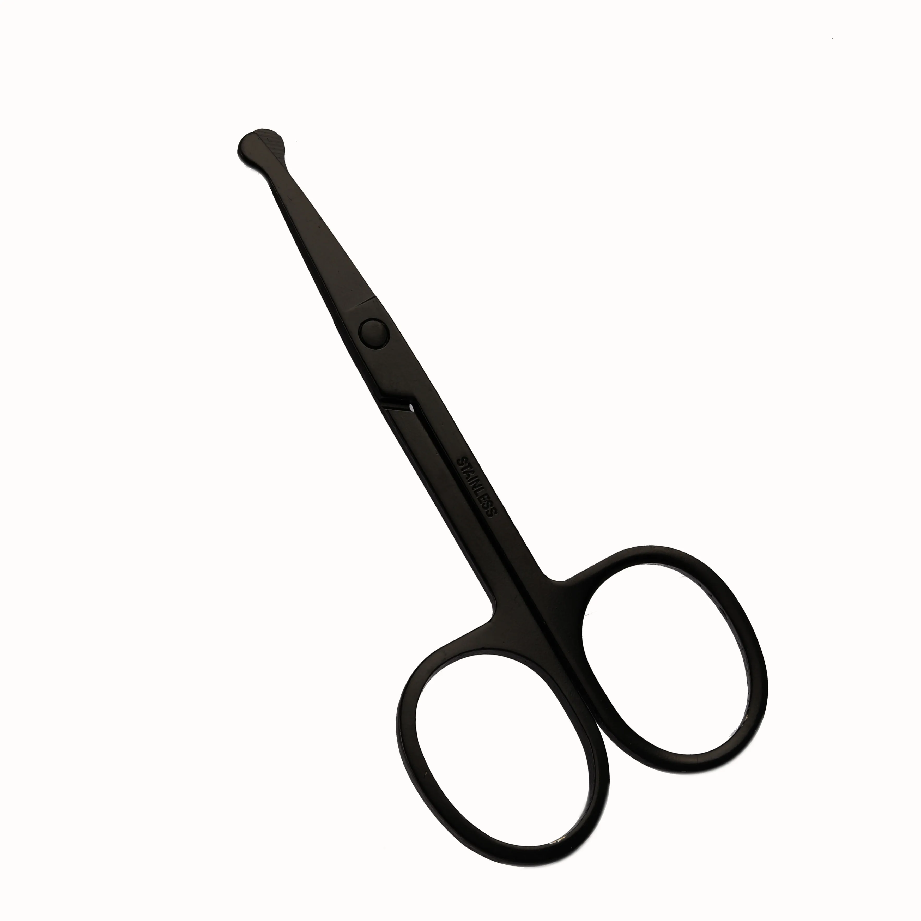 Black Nose Hair Scissors Rounded Tip Moustache Beard Facial Eyebrow Scissors Beard Trimmer cuticle scissor Stainless Steel