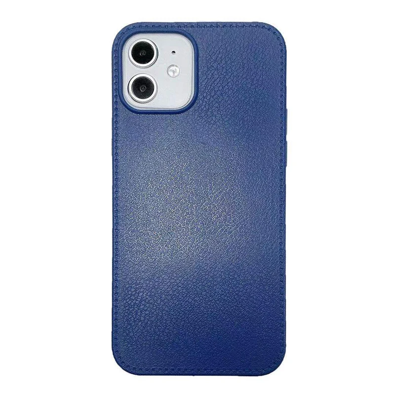 New Design Thread Overlock  Leather Pattern Soft TPU Protective Phone Case Ultra Thin Back Cover For iPhone 12 Pro Max