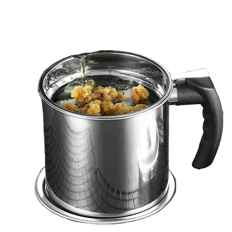 Нержавеющая сталь 1 4/1 8 л фильтр масляный горшок с крышкой кухонные металлические аксессуары шлак чашка бытовой кулинарный стакан