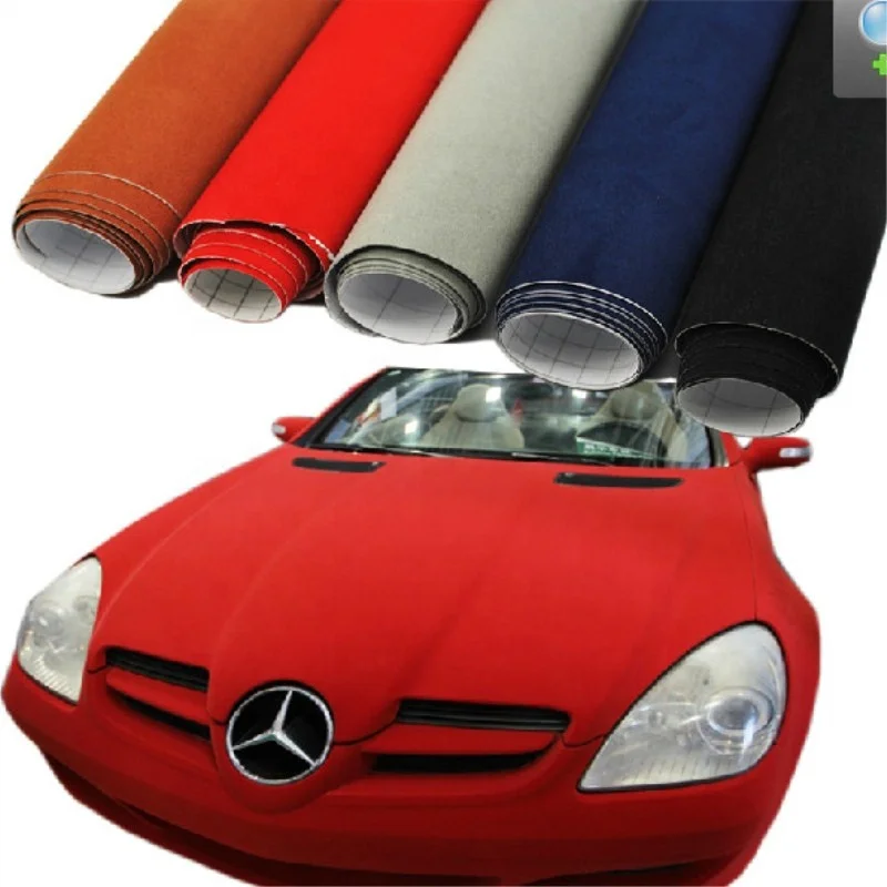 1.35*15M alcantara car wrap black velvet vinyl for car interior suede car wrap