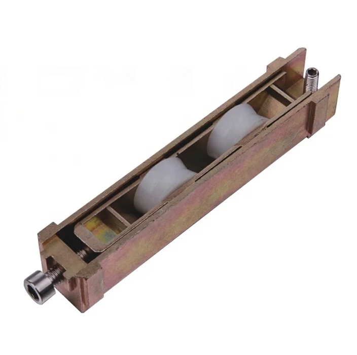 Sliding Yellow Zinc Bracket Double Plastic Wheels Adjustable Iron Bearing for Window and Door (ML-FD009)