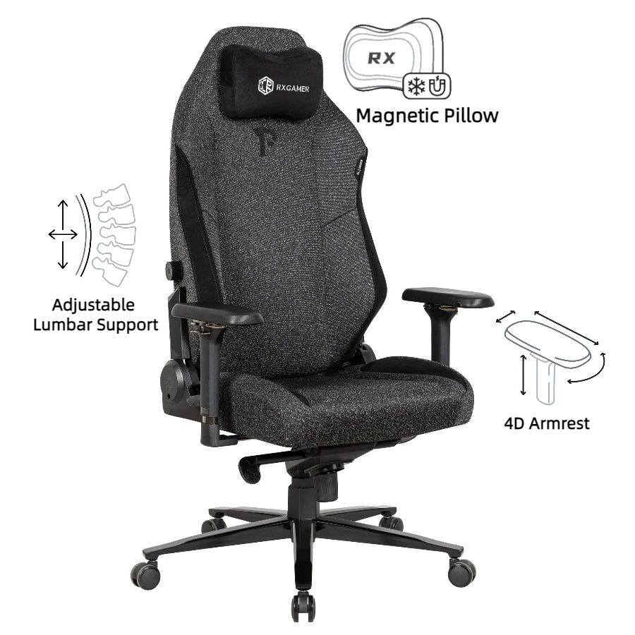 Zhejiang Wholesale Custom Name Home New High Back Fabric Computer Reclining Magnetic Headrest Gaming Gamer Chair
