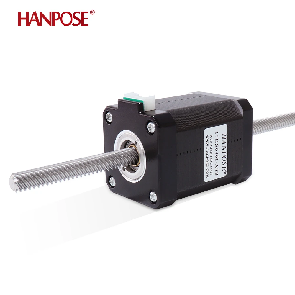 HANPOSE nema17 stepper motor For 3D Printer Monitor  42HA60-T8 70N.cm 1.7A 12V 42*60MM L300mm Through screw stepper motor nema17