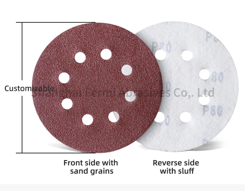 Sanding disc hook and loop Aluminum oxide disc 6inch with or without hole sanding disc with velcro for wood deburring, polishing