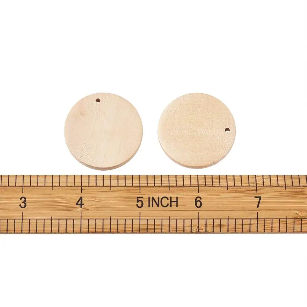 50Pcs Natural Unfinished Blank Round Wood Discs Wood Slices for DIY Craft Party Home Decoration