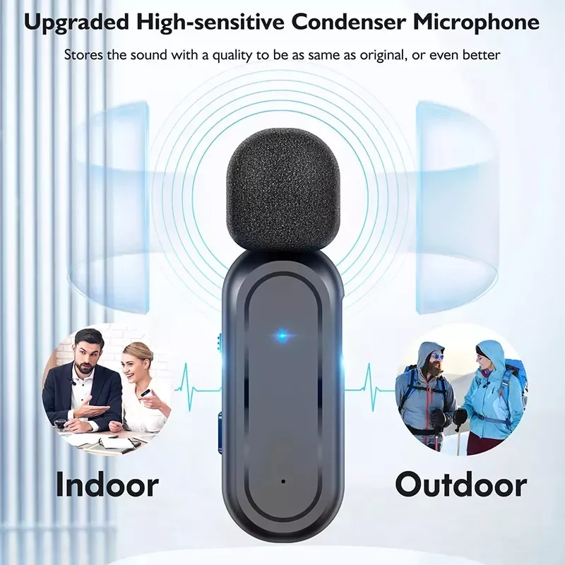 2022 K1 Drag ios Usb Мобильный записывающий микрофон с зажимом беспроводная система 2 4G петличный беспроводной