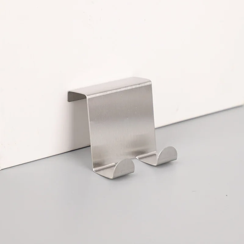 Stainless Steel Hanger Hooks Over The Door Metal Twin Hooks Organizer For Hanging Coats Hats Robes And Towel Chrome Plated