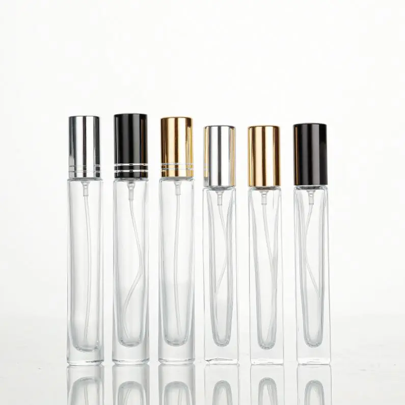 Wholesale Empty Perfume Atomizer 30 ml 50 ml 100 ml Clear Black Square Spray Glass Perfume Bottle with Sprayer