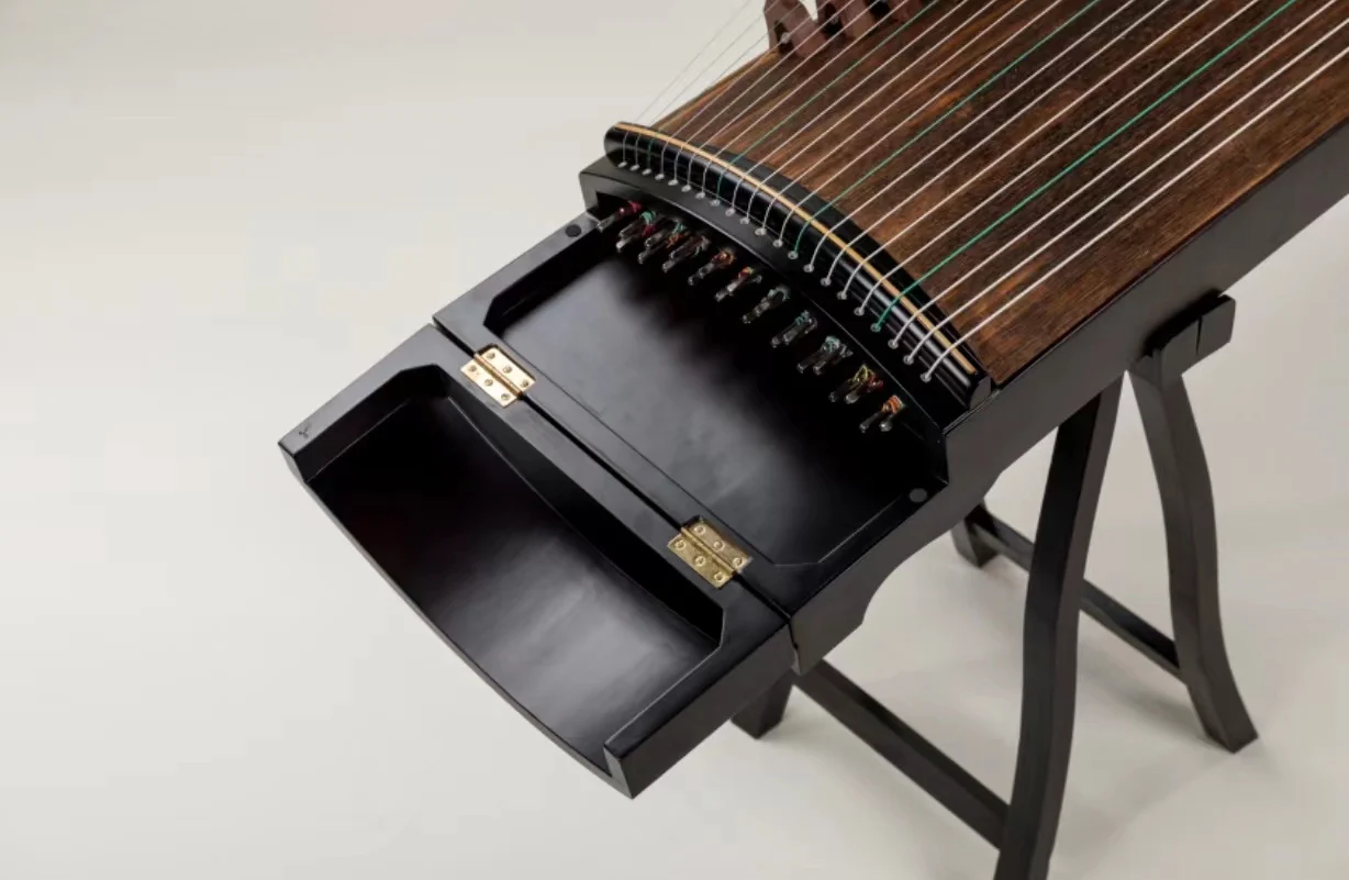 Professional 21-String Guzheng Zither Traditional Chinese Hand-Dug Musical Instrument Cloud Crane Series by CTNC for Recording