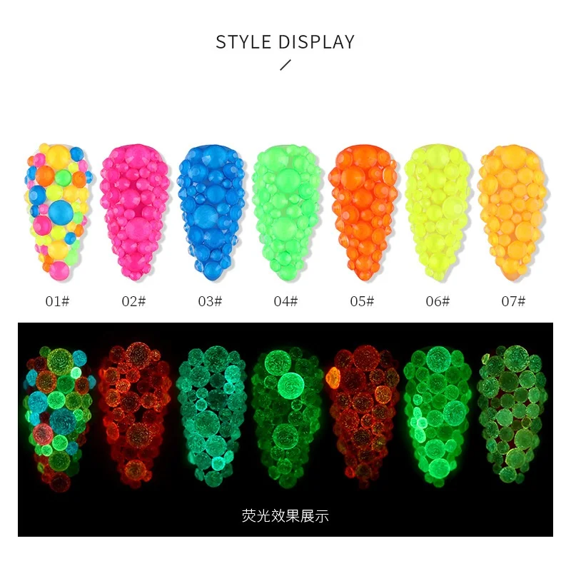 Wholesale Cheap 6-grid Mixed Crystal Non Hotfix Super Flash Strass Glass Flatback Fluorescence Crystal Rhinestones Nails