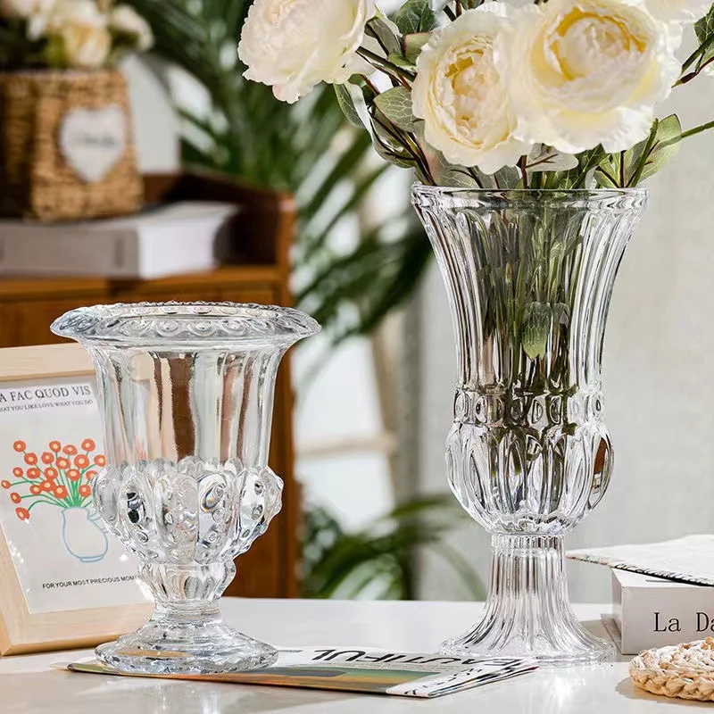 wholesale new  tall cone clear glass vase custom tall glass vases for wedding centerpieces