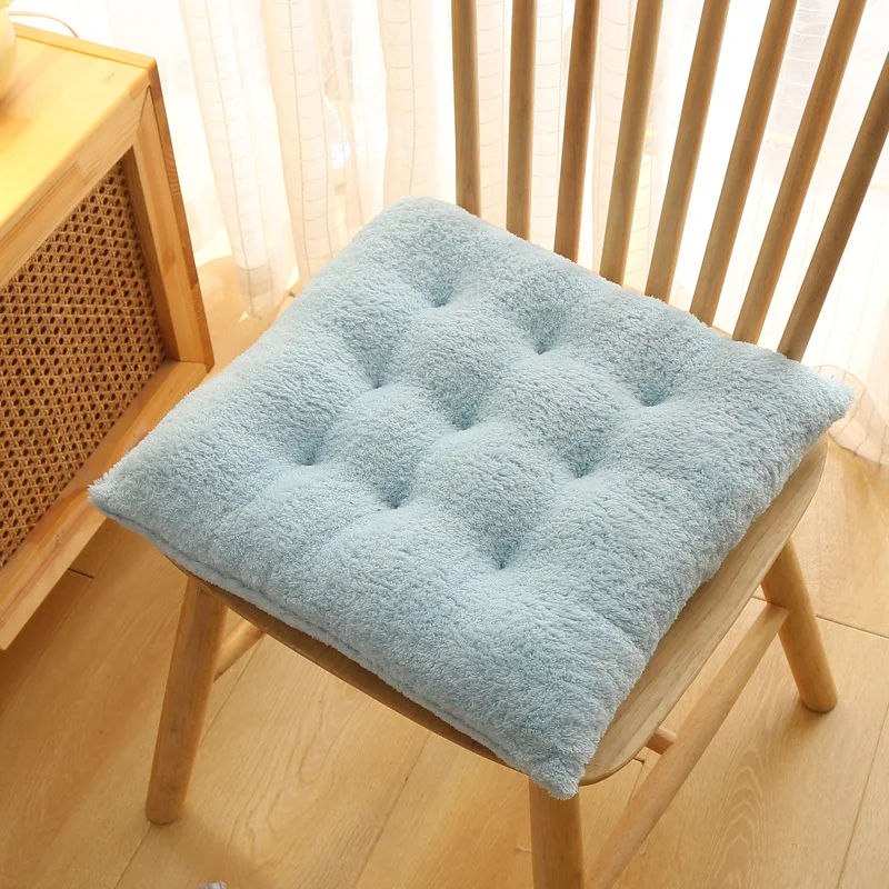 High Quality Solid Color  Square Comfortable Thicken Home Office Chair Cushion Soft  Plush Seat Cushion