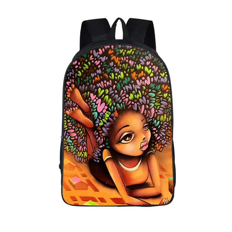 High Quality Popular African American Girls Backpack Primary School Hold Books And Pencil Case Backpack Student Bag