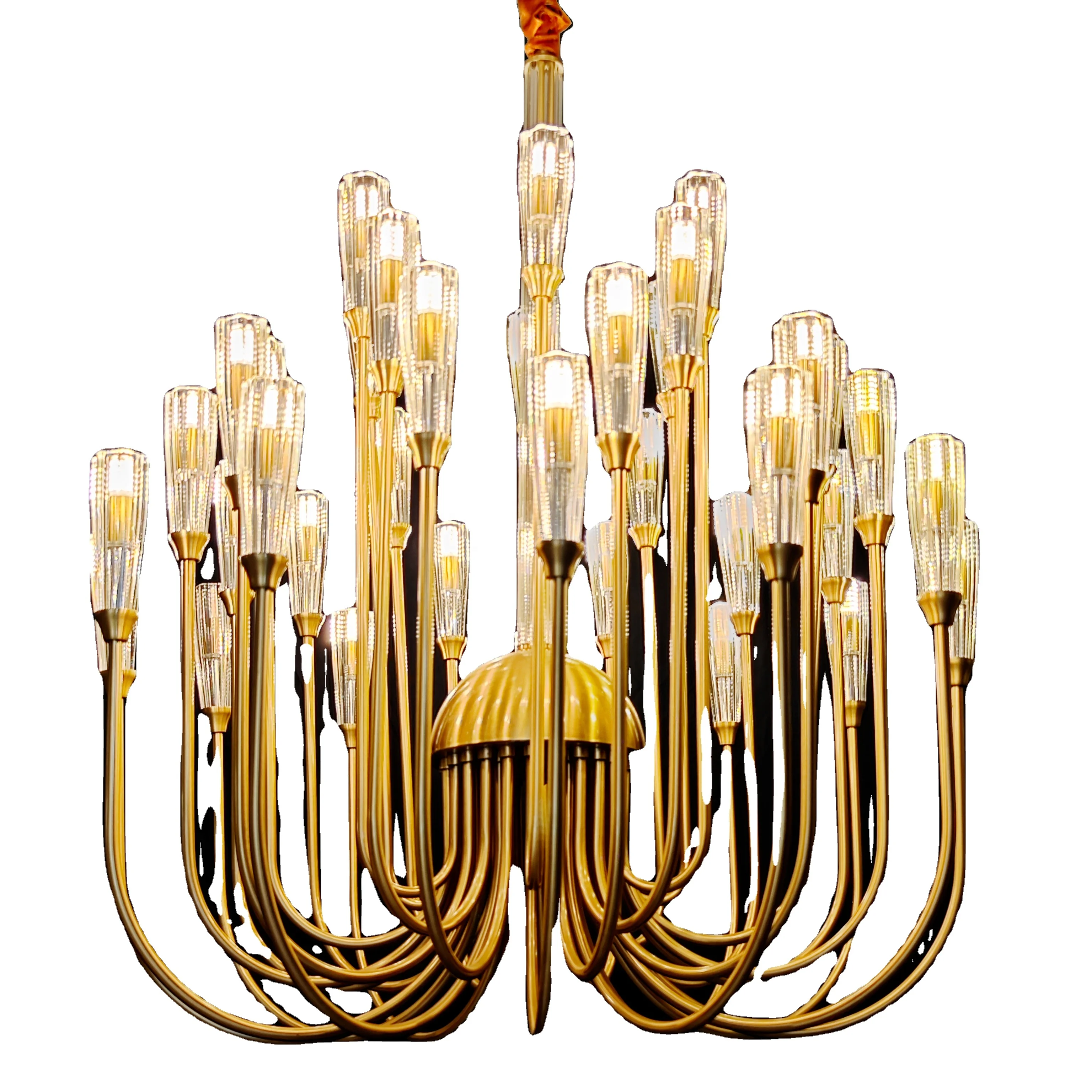 Zhongshan Заводская оптовая продажа настраиваемая Античная бронзовая розовое золото Современная светлая люстра класса люкс