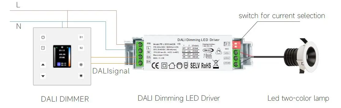 DALI dimming cct driver 25W регулируемый dali 700ma работа с bus