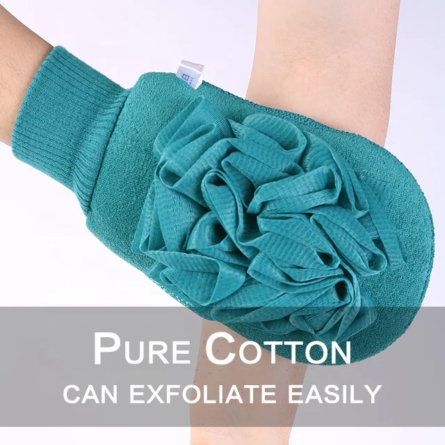 Quickly Delivery  RTS Double-Sided Dual-Use Exfoliating Gloves Foaming Bath Glove Exfoliating Mitt Body Scrub Glove