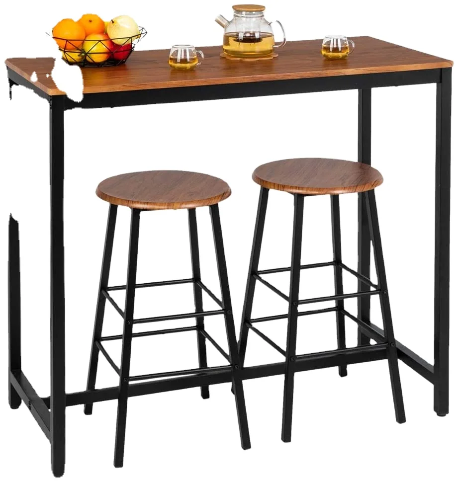 Combohome 3 Piece Counter Height  Set Kitchen  with 2 Stools Breakfast Bistro Set Dining Table Set for 2