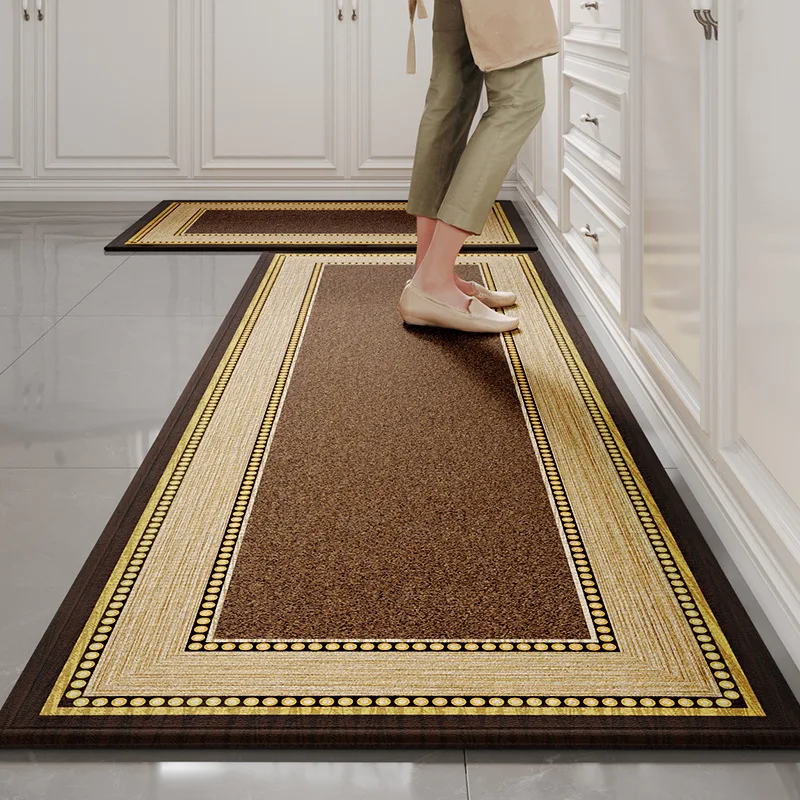 Household kitchen special long carpet oil absorbent water resistant dirty non-slip anti-drop floor mats
