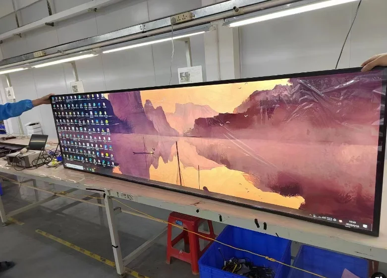 43.9' 49.5' Supermarket Shelf Ultra Wide Monitor Screen Stretched Bar Type LCD Advertising Display