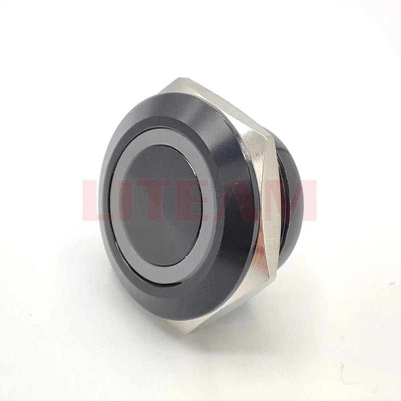 Customized 19mm 22mm Black Short Body Flattest 12mm 16mm Metal Momentary Waterproof 3V-6V Led Illuminated RGB Push Button Switch