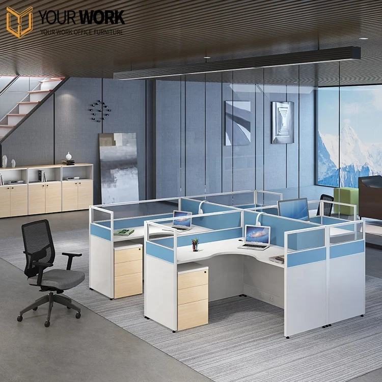 China Supplier Workstation Sit Stand Office Home Partition 2 4 6 8person Frame Desk